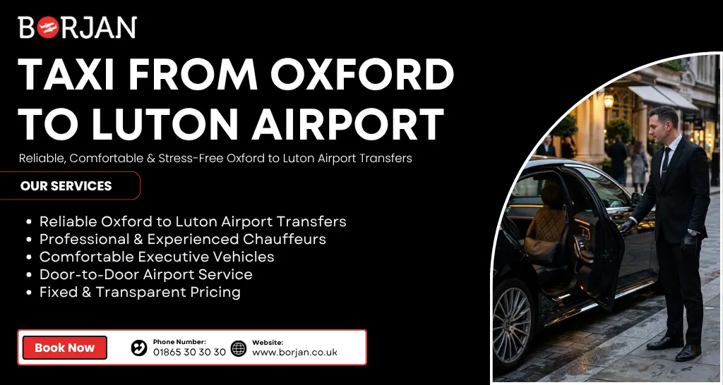 Taxi from Oxford to Luton Airport -  Professional Airport Transfers